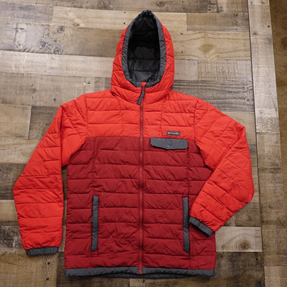 Columbia Hooded Insulated Puffer Jacket Men’s Large Red Outdoor Winter